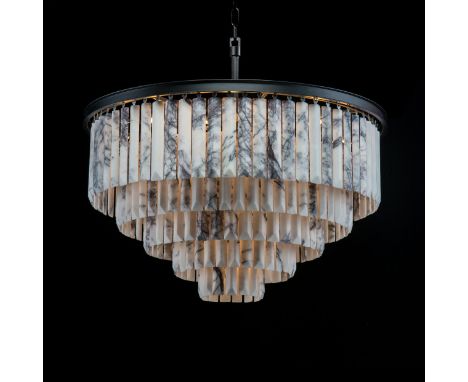 Odeon Marble Pendant 5 Ring A Classic Design Using Ancient Materials. The Odeon Marble Pendant Replaces Glass Crystals With T