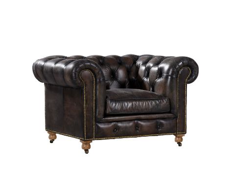 Constable Sofa 1 Seater Leather Armchair The Constable Is The Classic Vintage Chesterfield Style Sofa Featuring Rounded Arms,