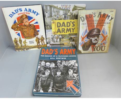 Four Dad's Army books, three signed by the cast 