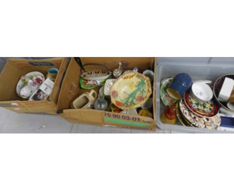 Three boxes of assorted china, Poole, Denby, Carlton Ware etc. **PLEASE NOTE THIS LOT IS NOT ELIGIBLE FOR POSTING AND PACKING