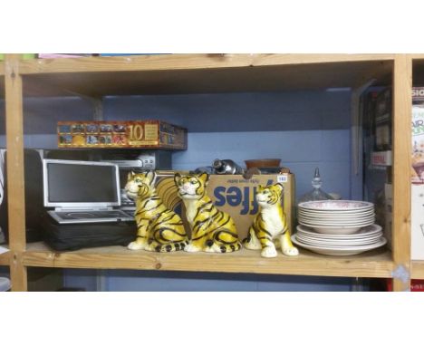 Shelf of tigers etc.