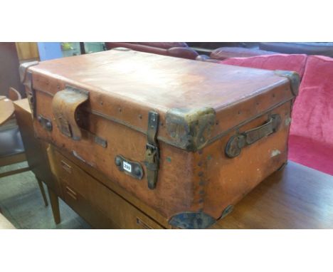 Large leather trunk