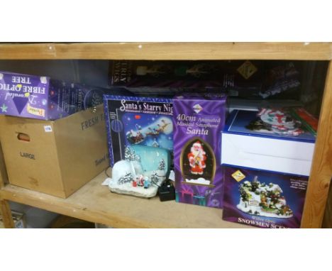 Shelf of Christmas items 