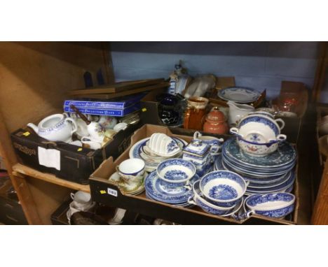 Shelf of assorted china etc
