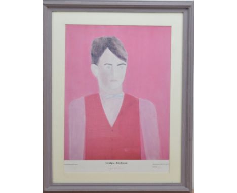 Craigie Aitchison (British 1926-2009), Portrait of Simon de Wrongel, limited edition print 2/200, signed to the bottom, frame