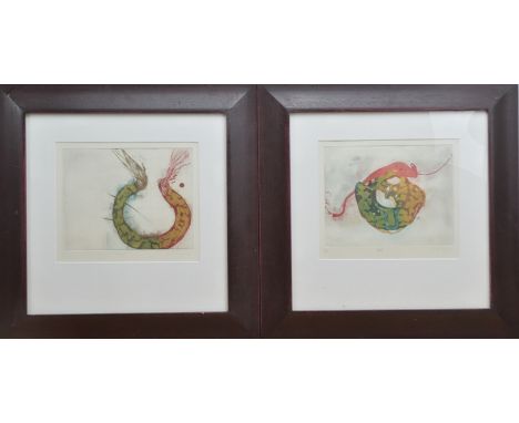 Deirdre Leyden (British 20th/21st century), Two limited edition prints, one titled Amulet no. 1/15, and Coin, also 1/15, both