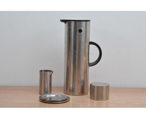 Arne Jacobsen (1902-1971) for Skelton, stainless steel coffee wares, comprising a Coffee pot, 30cm high, a milk jug, sugar bo