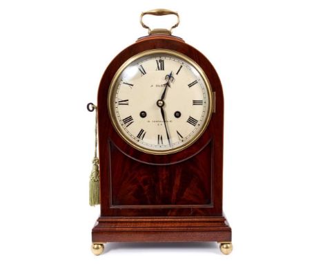 19th century mahogany bracket clock retailed by J. Durden, Fenchurch Street, London, with French movement striking on gong in