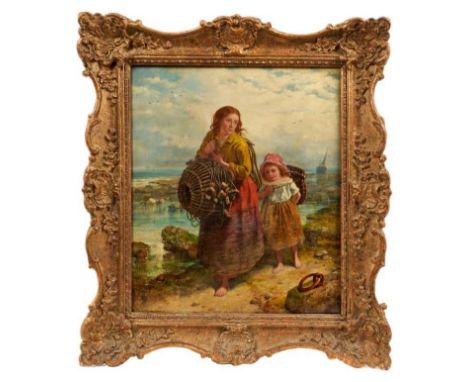 Isaac Henzell (1823-1876) oil on canvas, Lobster gatherers, signed, 36 x 28cm, gilt frameCondition report: Re-lined and resto