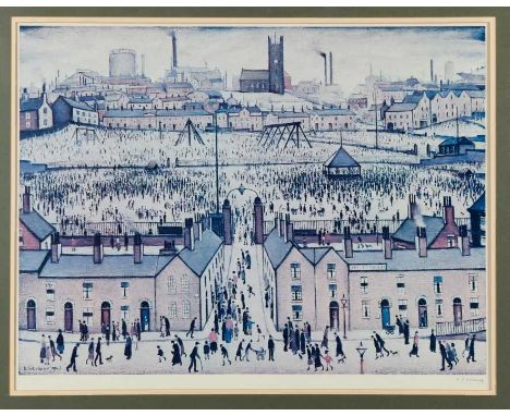 *Laurence Stephen Lowry (British 1887-1976), offset lithograph in colours, Britain at Play, signed and with blindstamp, from 