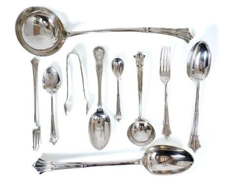 Early 20th century part canteen Cooper Bros, Sheffield, Albany Pattern cutlery, comprising 13 dinner forks, 12 dessert forks,