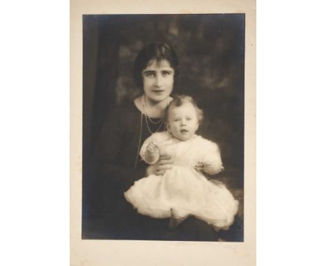 H.R.H. Elizabeth Duchess of York (later H.M.Queen Elizabeth The Queen Mother) charming 1920s portrait photograph of the Princ