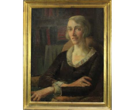 Early 20th century British School, oil on canvas, Portrait of a Lady inscribed to reverse 'Pridham Competition' 65 x 45cm, fr