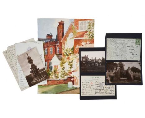 Miss Beryl Poignand - the Governess to Lady Elizabeth Bowes -Lyon - three handwritten and historically interesting letters to