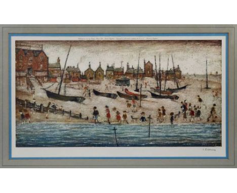 *Laurence Stephen Lowry (1887-1976) signed limited edition print - The Beach, signed in pencil lower right, with Fine Art Tra
