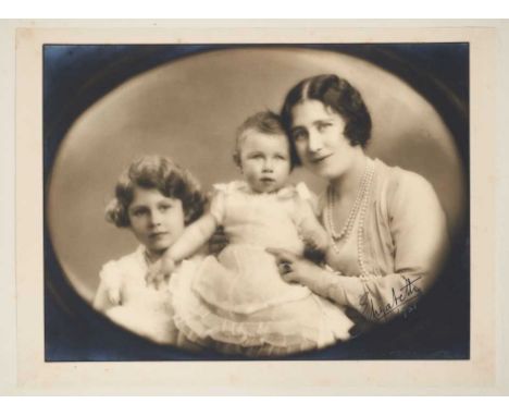 H.R.H.Elizabeth Duchess of York (later H.M.Queen Elizabeth The Queen Mother) charming 1930s signed portrait photograph of the