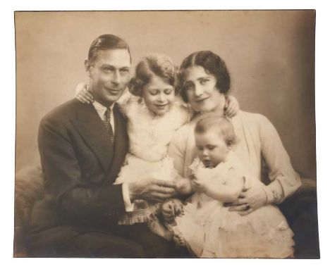T.R.H.The Duke and Duchess of York (later T.M. King George VI and Queen Elizabeth) charming 1930s portrait photograph of the 