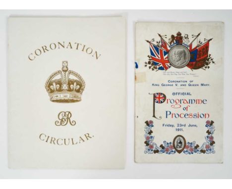 The Coronation of H.M.King George V and Queen Mary, 23rd June 1911 - Official Programme of Procession and a fascinating Army 