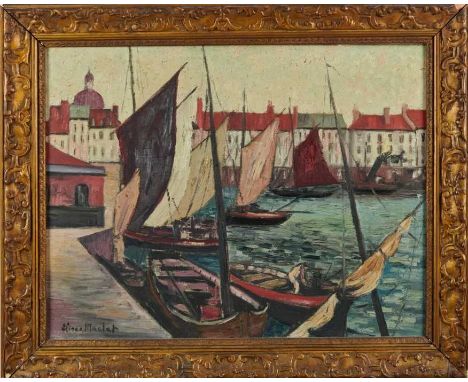 *Élisée Maclet (1881-1962) oil on canvas, Boats in harbour, signed, 49cm x 64cm, gilt frameCondition report: Provenance: a lo
