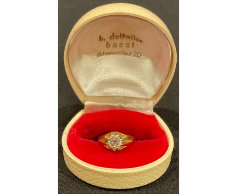 An 18ct gold diamond solitaire ring, approx. 1.34cts, size M, 6g, boxed 