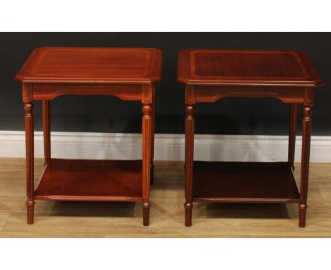 A pair of mahogany lamp tables, 55cm high, 51cm square (2) 