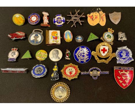 Badges - enamel and others including advertising, commemorative, etc (30) 