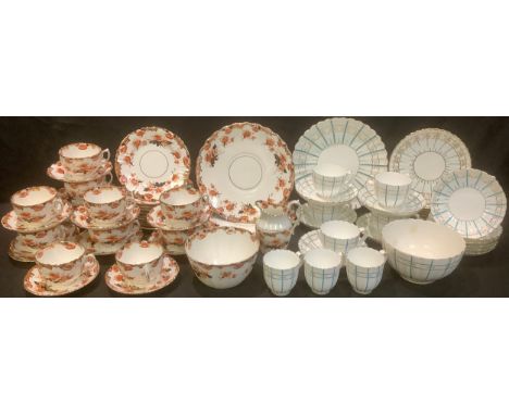 A late 19th/early 20th century Royal Albert Crown China Ena pattern part tea service; another, 19th century Staffordshire par