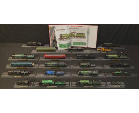 Toys &amp; Juvenalia - Great British Locomotives Collection OO scale models, each model mounted on a wood effect plinth, acco