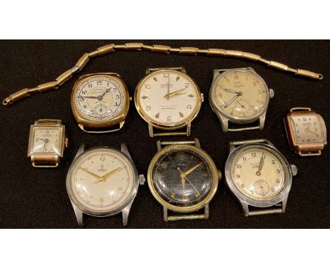 A 9ct gold Rotary watch, approx 5g of gold; other watches, Roamer, Tudor, Timex 