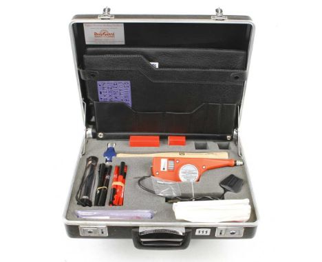 A RECORD "Handy Engraver" with UV pens, light etc for security marking valuables in briefcase 240V PAT tested