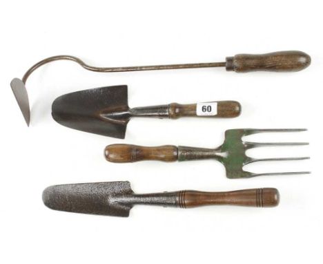 A fern trowel and 4 other vintage gardening tools G