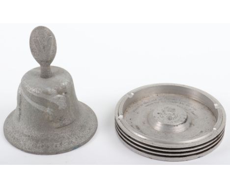 WW2 Victory Bell and Battle of Britain Ash Tray: Bell is made from aircraft metal and ash tray being made from Rolls Royce Me