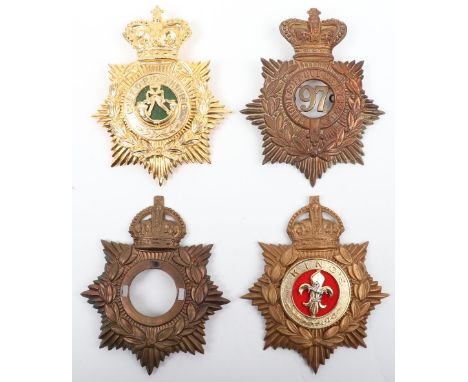 4x British Other Ranks Helmet Plates, being mixture of original and reproduction examples, various periods and regiments, inc