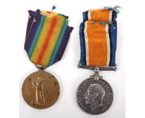 WW1 British Medal Pair Army Service Corps, consisting of British War and Victory medals awarded to “M2-187334 PTE W BEER A.S.