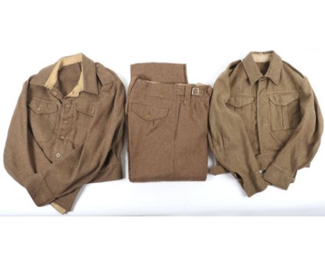 WW2 British Battle Dress Blouse and other Battle Dress: Two wartime pattern BD blouses one without label other makers label i