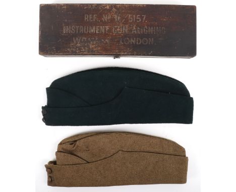 Vickers Gun Aligning Tool and Hats: Instrument for aligning Browning and Vickers guns in original box with makers label WRAY 