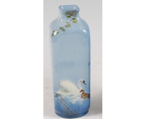 An early 20th century Royal Doulton Titanian glazed ceramic vase, decorated by F. Henri, of shouldered flat-sided form, with 