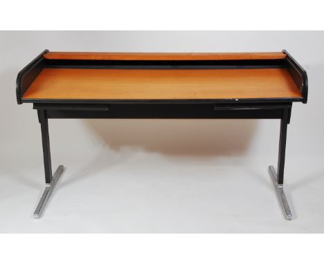 George Nelson (1908-1986) for Herman Miller - an Action Office series rolltop desk, designed 1963, having light oak moveable 