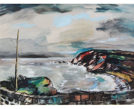 Rowland Suddaby (1912-1972) - Atlantic cover, Cornwall, watercolour heightened in gouache, signed lower right, with J. Ledge 