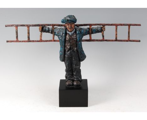 Alexander Millar (b.1960) - The Angel, limited edition hand-painted resin figure, raised on black lacquered square base, inci