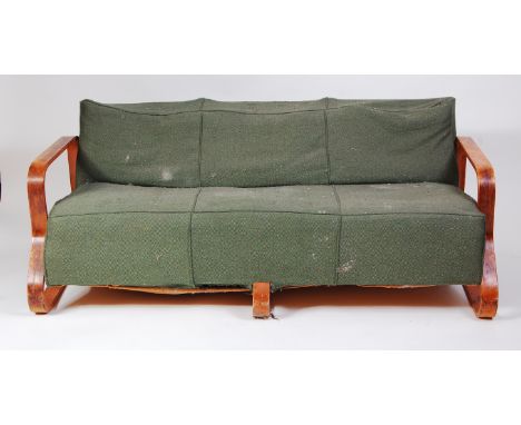 Alvar Aalto (1898-1976) for Finmar Ltd - a 1930s model 544 three-seater Paimio sofa, having bent ply arms and central support