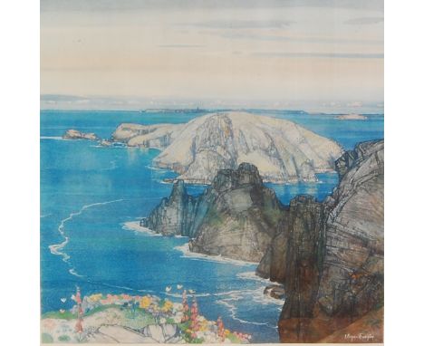 Edward Reginald Frampton (1872-1923) - Devon coastline, limited edition colour print, numbered 64/75 in pencil to lower margi