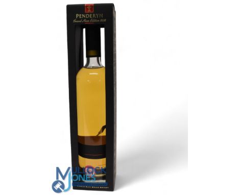 Special Rugby WRU 2005 Grand Slam Penderyn Whisky Bottle: Quite rare, esp unopened in customised case, limited edition to cel