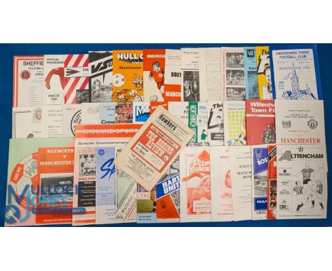 Collection of Manchester Utd away friendly match programmes to include 1971 Altrincham, 1974 Hull City, 1975 Doncaster Rovers