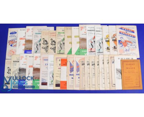 Rugby League Programmes etc Pot Pourri (36): GB v Australia 1st Test 1956 and 1959(2) and v France 1963; GB v France 1957 and