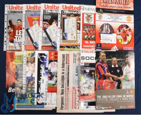 2005/2006 Manchester Utd Champions League home programmes Debreceni, Benfica + ticket, Lille + ticket, Villareal + ticket; aw
