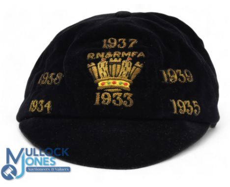 1933-1939 Royal Navy and Royal Marine Football Association Football Cap - awarded to a R G White  