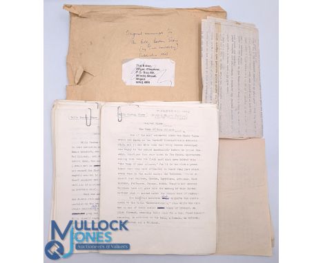 Original Typed Manuscript for Billy Bost Story the Biography of the great Billy Boston, the Welshman who went on to become a 