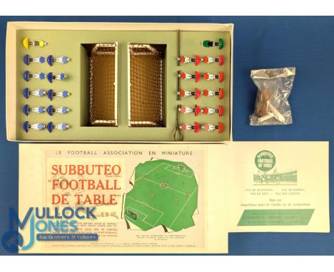 1970 Subbuteo Table Soccer Belgium Display Edition, with celluloid teams, red shirts white shorts, blue shirts, white shorts