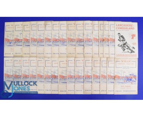 1954-55 Wigan Home R League Programmes (Qty): All or nearly all the Central Park issues for that season. G/VG